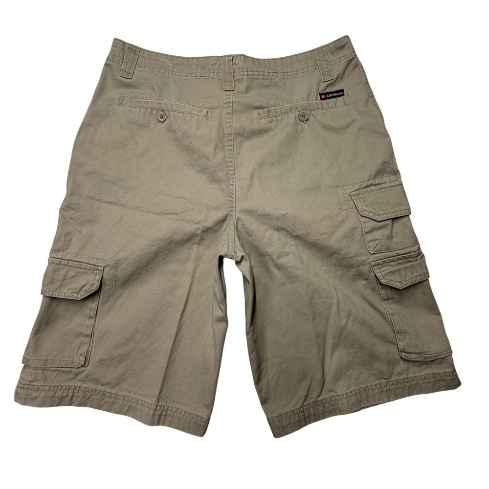 Airwalk Mens Cargo Shorts Tan Khaki Cotton Twill Multi Pocket 11" Skate Size 32 - Picture 2 of 6